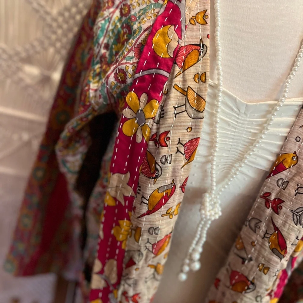 Kantha Reversible Kimono Jacket - Picture 2 of 9